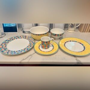 Villeroy and Boch Twist Limone 36 piece dinnerware/serveware set